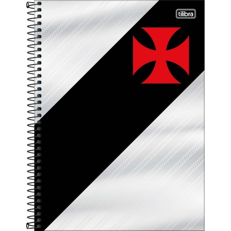 Foto ilustrativa Caderno Espiral Capa Dura Universitário 1 Matéria Vasco 80 Folhas