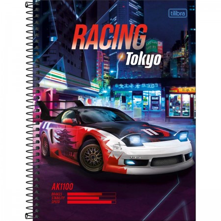 Caderno Espiral Capa Dura Universitário 1 Matéria X-Racing 80