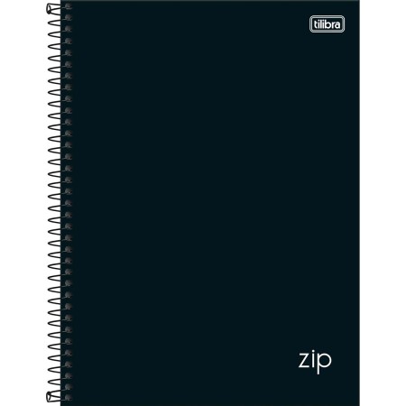 Foto ilustrativa Caderno Espiral Capa Dura Universitário 1 Matéria Zip Preto 96 Folhas