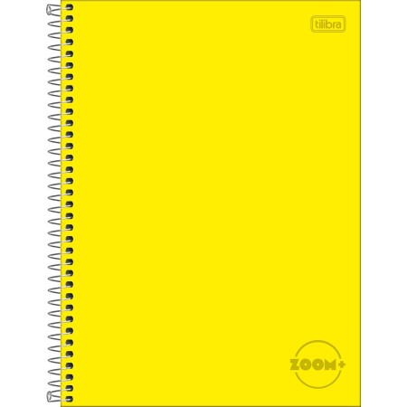 Foto ilustrativa Caderno Espiral Capa Dura Universitário 1 Matéria Zoom+ Amarelo 96 Folhas