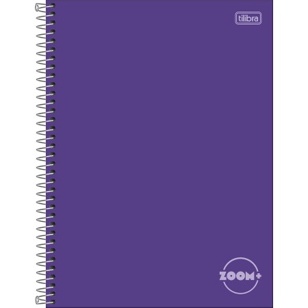 Foto ilustrativa Caderno Espiral Capa Dura Universitário 1 Matéria Zoom+ Roxo 96 Folhas