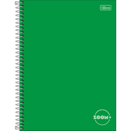 Foto ilustrativa Caderno Espiral Capa Dura Universitário 1 Matéria Zoom+ Verde 96 Folhas