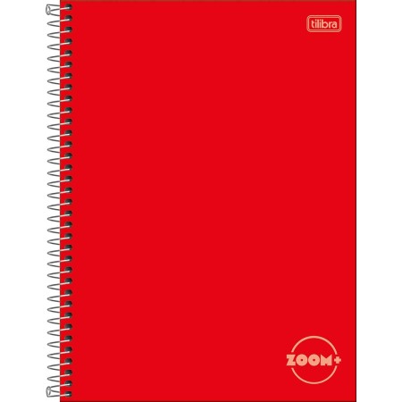 Foto ilustrativa Caderno Espiral Capa Dura Universitário 1 Matéria Zoom+ Vermelho 96 Folhas