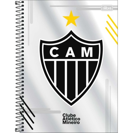 Foto ilustrativa Caderno Espiral Capa Dura Universitário 10 Matérias Atlético Mineiro 160 Folhas
