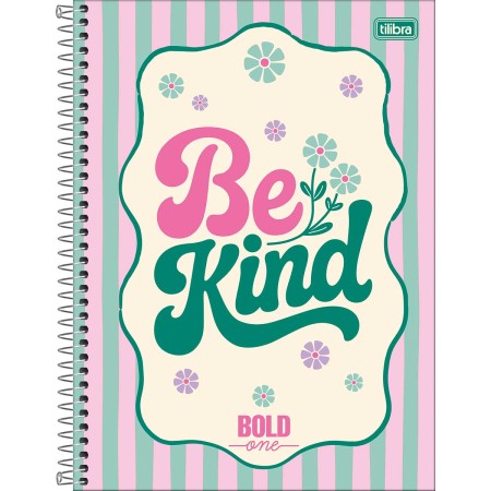 Foto ilustrativa Caderno Espiral Capa Dura Universitário 10 Matérias Bold One Feminino 160 Folhas 