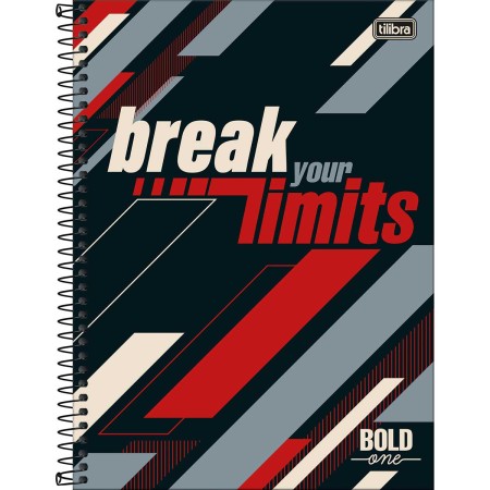 Foto ilustrativa Caderno Espiral Capa Dura Universitário 10 Matérias Bold One Masculino 160 Folhas