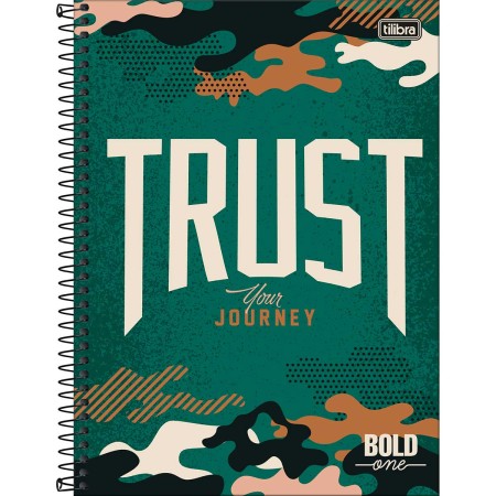 Foto ilustrativa Caderno Espiral Capa Dura Universitário 10 Matérias Bold One Masculino 160 Folhas
