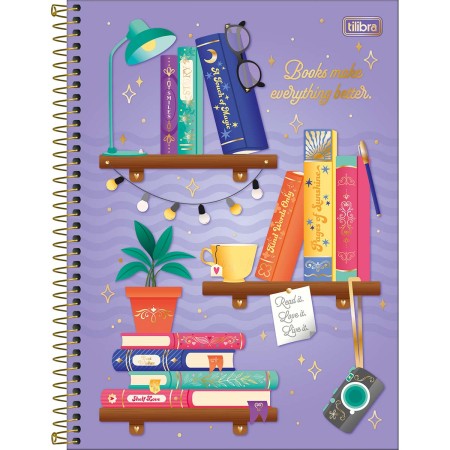 Foto ilustrativa Caderno Espiral Capa Dura Universitário 10 Matérias Bookland 160 Folhas