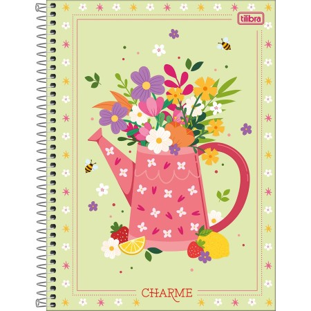 Foto ilustrativa Caderno Espiral Capa Dura Universitário 10 Matérias Charme 160 Folhas