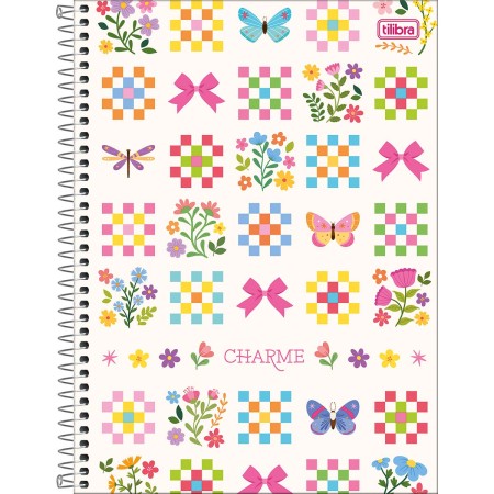Foto ilustrativa Caderno Espiral Capa Dura Universitário 10 Matérias Charme 160 Folhas