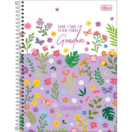 Foto ilustrativa Caderno Espiral Capa Dura Universitário 10 Matérias Charme 160 Folhas