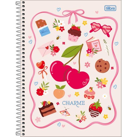 Foto ilustrativa Caderno Espiral Capa Dura Universitário 10 Matérias Charme 160 Folhas