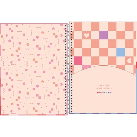 Foto ilustrativa Caderno Espiral Capa Dura Universitário 10 Matérias Connect Melrose 160 Folhas