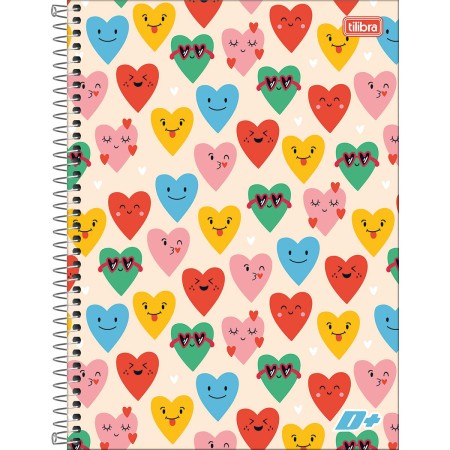 Foto ilustrativa Caderno Espiral Capa Dura Universitário 10 Matérias D+ Feminino 200 Folhas