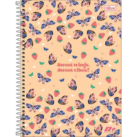 Foto ilustrativa Caderno Espiral Capa Dura Universitário 10 Matérias D+ Feminino 200 Folhas