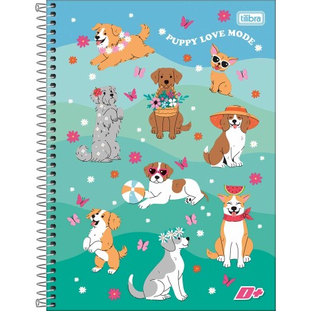 Foto ilustrativa Caderno Espiral Capa Dura Universitário 10 Matérias D+ Feminino 200 Folhas