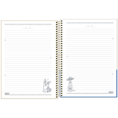 Foto ilustrativa Caderno Espiral Capa Dura Universitário 10 Matérias Doggy 160 Folhas