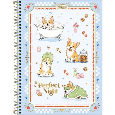 Foto ilustrativa Caderno Espiral Capa Dura Universitário 10 Matérias Doggy 160 Folhas