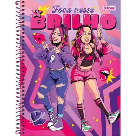 Foto ilustrativa Caderno Espiral Capa Dura Universitário 10 Matérias Emilly Vick 160 Folhas