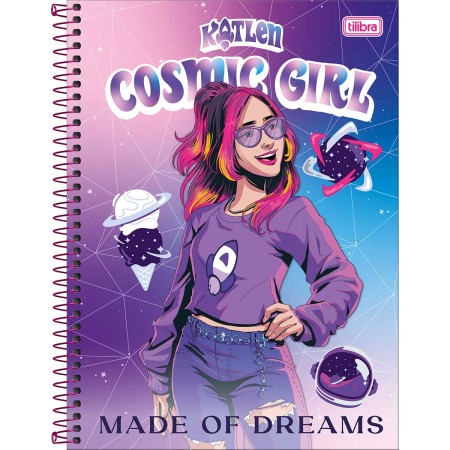 Foto ilustrativa Caderno Espiral Capa Dura Universitário 10 Matérias Emilly Vick 160 Folhas