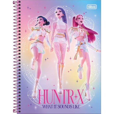 Foto ilustrativa Caderno Espiral Capa Dura Universitário 10 Matérias Guerreiras do KPop 160 Folhas