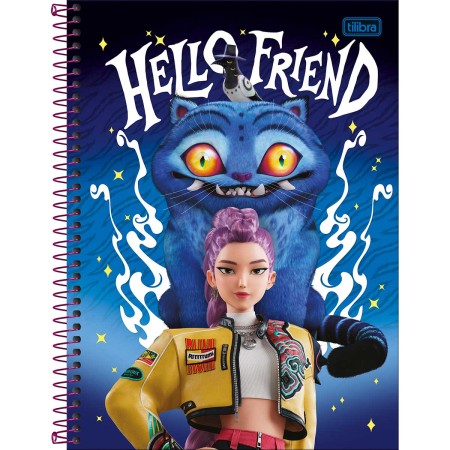 Foto ilustrativa Caderno Espiral Capa Dura Universitário 10 Matérias Guerreiras do KPop 160 Folhas