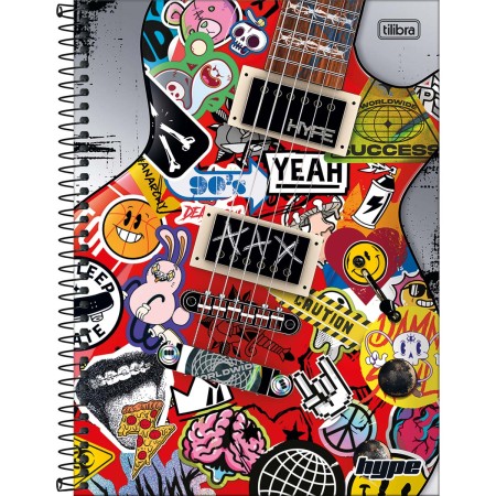 Foto ilustrativa Caderno Espiral Capa Dura Universitário 10 Matérias Hype 160 Folhas