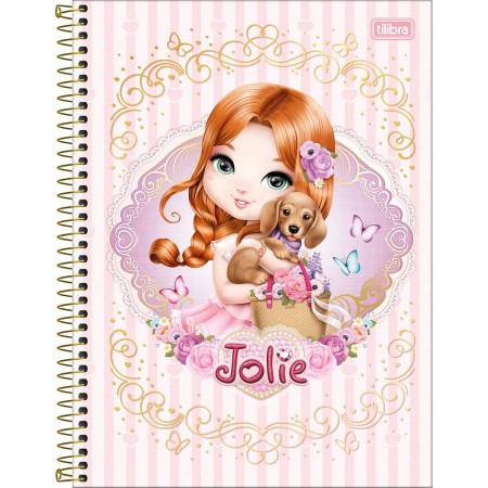 Foto ilustrativa Caderno Espiral Capa Dura Universitário 10 Matérias Jolie 160 Folhas