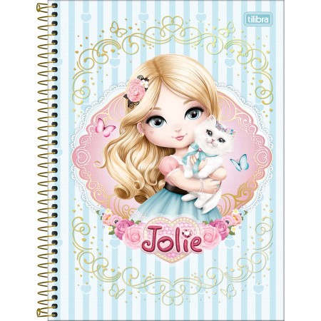 Foto ilustrativa Caderno Espiral Capa Dura Universitário 10 Matérias Jolie 160 Folhas