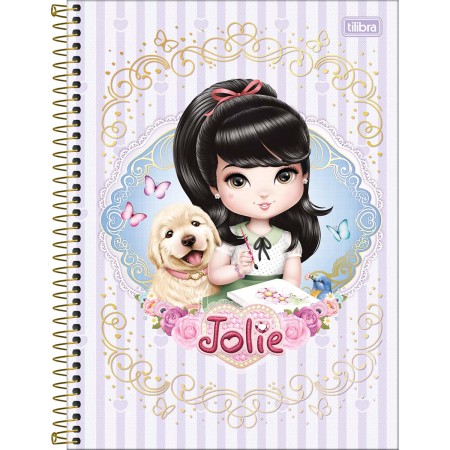 Foto ilustrativa Caderno Espiral Capa Dura Universitário 10 Matérias Jolie 160 Folhas