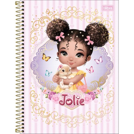 Foto ilustrativa Caderno Espiral Capa Dura Universitário 10 Matérias Jolie 160 Folhas