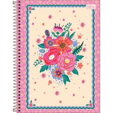 Foto ilustrativa Caderno Espiral Capa Dura Universitário 10 Matérias Le Vanille 160 Folhas