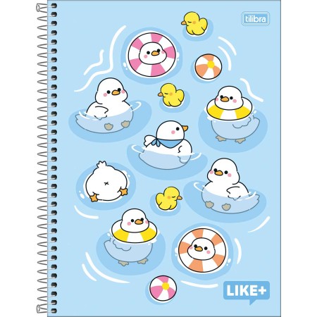 Foto ilustrativa Caderno Espiral Capa Dura Universitário 10 Matérias Like+ Feminino 200 Folhas