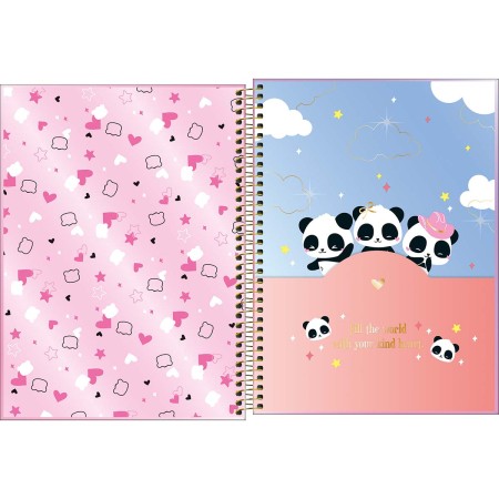 Foto ilustrativa Caderno Espiral Capa Dura Universitário 10 Matérias Lovely Friend 160 Folhas