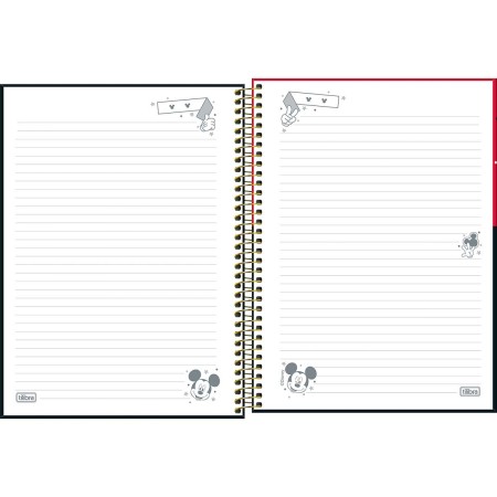 Foto ilustrativa Caderno Espiral Capa Dura Universitário 10 Matérias Mickey 160 Folhas
