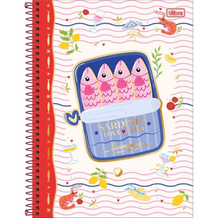 Foto ilustrativa Caderno Espiral Capa Dura Universitário 10 Matérias Seamalfi 160 Folhas