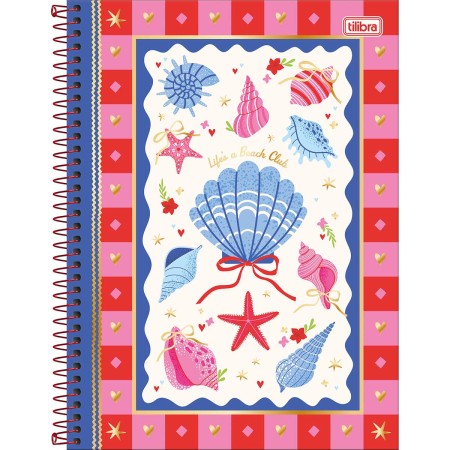 Foto ilustrativa Caderno Espiral Capa Dura Universitário 10 Matérias Seamalfi 160 Folhas