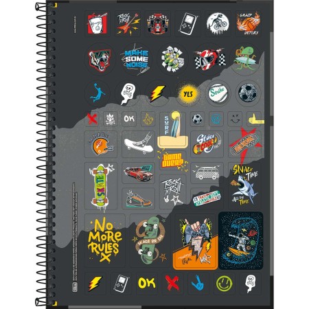 Foto ilustrativa Caderno Espiral Capa Dura Universitário 10 Matérias Show Masculino 160 Folhas