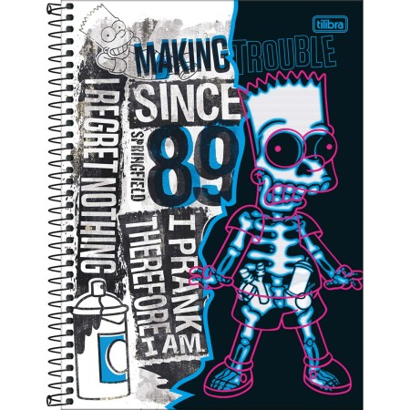 Foto ilustrativa Caderno Espiral Capa Dura Universitário 10 Matérias Simpsons 160 Folhas