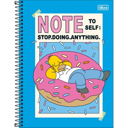 Foto ilustrativa Caderno Espiral Capa Dura Universitário 10 Matérias Simpsons 160 Folhas