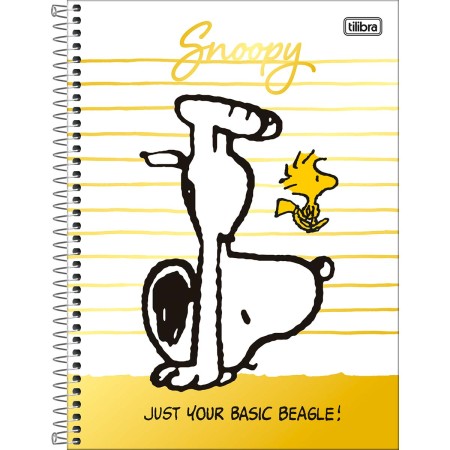 Foto ilustrativa Caderno Espiral Capa Dura Universitário 10 Matérias Snoopy 160 Folhas