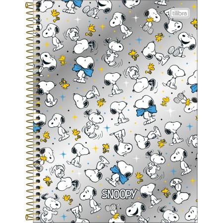 Foto ilustrativa Caderno Espiral Capa Dura Universitário 10 Matérias Snoopy Core 160 Folhas