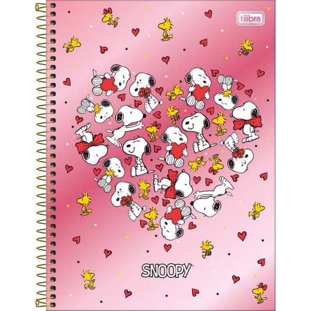 Foto ilustrativa Caderno Espiral Capa Dura Universitário 10 Matérias Snoopy Core 160 Folhas