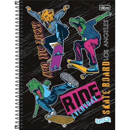 Foto ilustrativa Caderno Espiral Capa Dura Universitário 10 Matérias Spice Masculino 160 Folhas