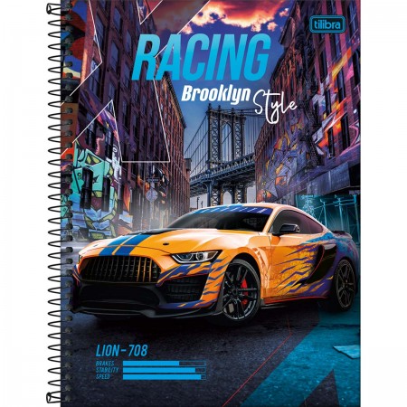 Caderno Espiral Capa Dura Universitário 10 Matérias X-Racing 160 Folhas -  Perseguição