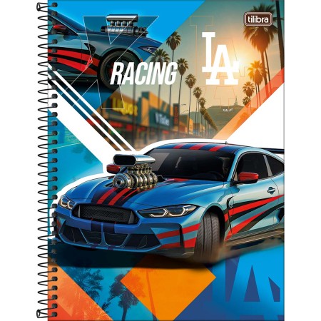 Foto ilustrativa Caderno Espiral Capa Dura Universitário 10 Matérias X-Racing 160 Folhas