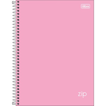 Foto ilustrativa Caderno Espiral Capa Dura Universitário 10 Matérias Zip 160 Folhas - Capa Rosa