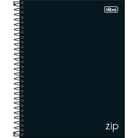 Foto ilustrativa Caderno Espiral Capa Dura Universitário 10 Matérias Zip Preto 160 Folhas