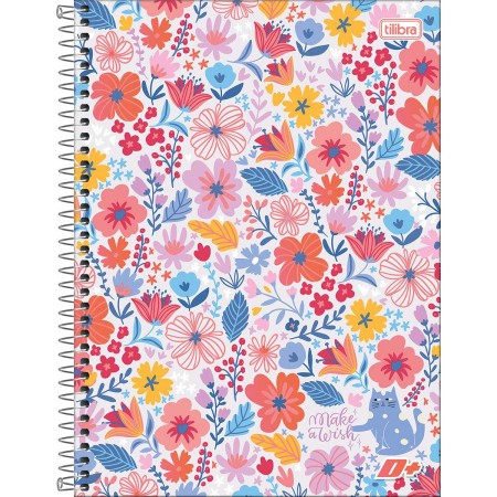 Foto ilustrativa Caderno Espiral Capa Dura Universitário 12 Matérias D+ Feminino 240 Folhas