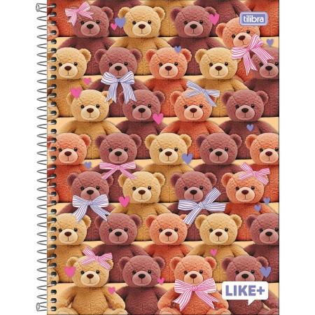 Foto ilustrativa Caderno Espiral Capa Dura Universitário 12 Matérias Like+ Feminino 240 Folhas